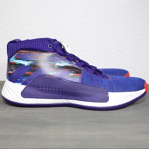 Sold Adidas Dame 5 Shoes Purple Blue Size 16 - Picture 4 of 10